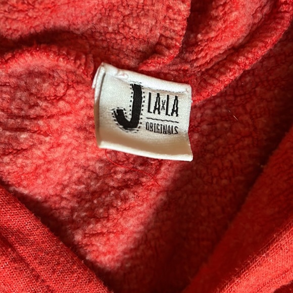 J La La Distressed Red Rainbow Hoodie Sweatshirt - Picture 4 of 9
